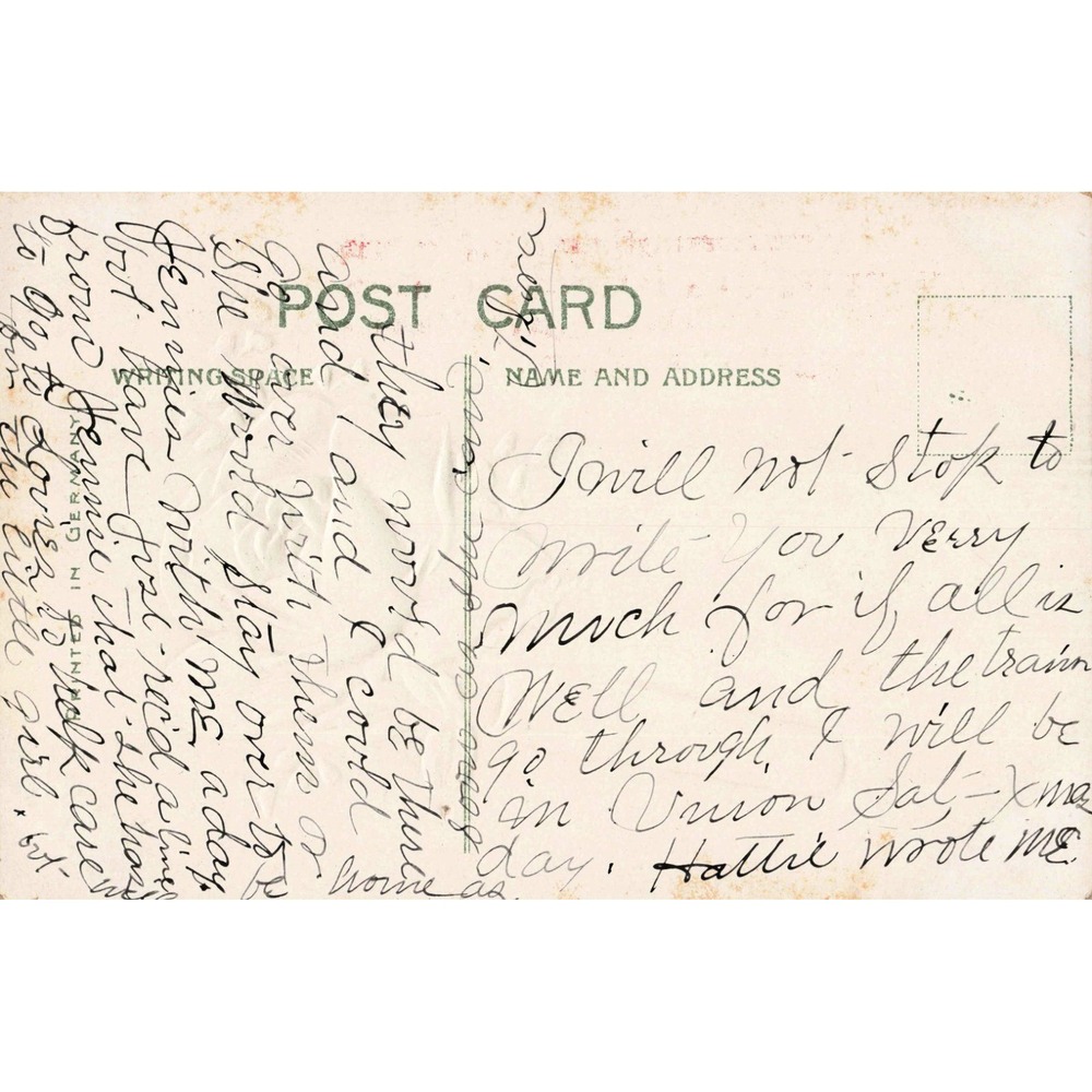 Antique East Homer New York Rose Embossed Postcard Printed in Germany G+ - Picture 2 of 2